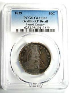 1839 Drapery Seated Liberty Half Dollar 50C Certified PCGS XF Details (EF)