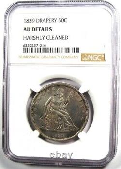 1839 Seated Liberty Half Dollar Drapery 50C Certified NGC AU Details