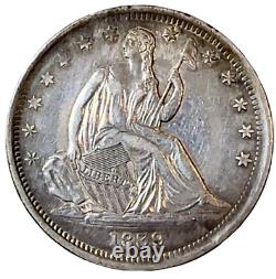 1839 Seated Liberty Half Dollar, No Drapery, Rare Variety