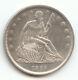 1839 Seated Liberty Half Dollar, With Drapery, Bright White Au-unc