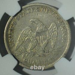 1839 Seated Liberty Quarter Dollar No Drapery Open Claws NGC XF Details s-055