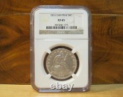1839 Seated Liberty Silver Half Dollar Coin (Drapery) Graded XF45 by NGC