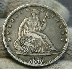 1840 Seated Liberty Half Dollar 50 Cents. Nice Coin, Semi-Key Date (9266)
