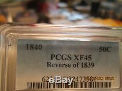 1840 Seated Liberty Half Dollar Reverse of 1839 PCGS XF45