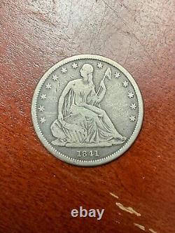 1841 P Seated Half Dollar Fine Very Pleasing Scarce Date