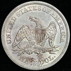 1842 50c Medium Date Seated Liberty Half Dollar UNSLABBED