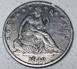 1842 O Seated Liberty Half Dollar 50C Ungraded 90% Silver US Coin CC20608