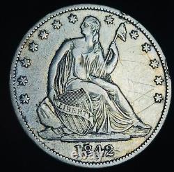1842 O Seated Liberty Half Dollar 50C Ungraded 90% Silver US Coin CC20608