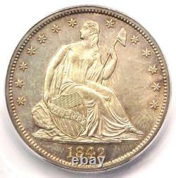 1842 Seated Liberty Half Dollar 50C Coin Medium Date ICG MS64 $3,000 Value