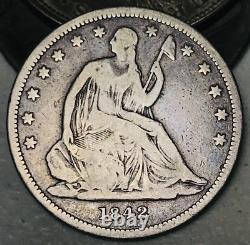1842 Seated Liberty Half Dollar 50C Small Date Choice 90% Silver US Coin CC21327