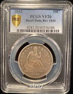 1842 Seated Liberty Half Dollar Transitional Small Date Reverse Of 1839 PCGS 20