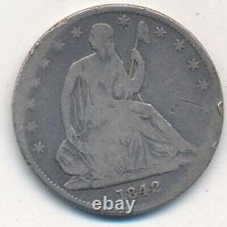 1842-o Seated Liberty Silver Half Dollar Small Date Rev. Of 1839-very Scarce