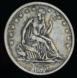 1843 O Seated Liberty Half Dollar 50C Ungraded Choice 90% Silver US Coin CC12441