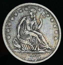 1843 O Seated Liberty Half Dollar 50C Ungraded Choice 90% Silver US Coin CC12441