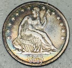 1843 O Seated Liberty Half Dollar 50C Ungraded Det 90% Silver US Coin CC21558