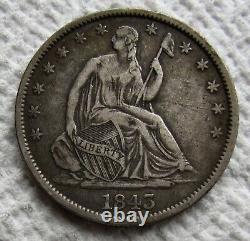 1843-O Seated Liberty Silver Half Dollar Early Rare Key Date XF / AU Scratches