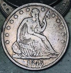 1843 Seated Liberty Half Dollar 50C Ungraded Choice Silver US Coin CC15874