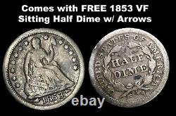 1843 Seated Liberty Half Dollar 50c GEM BU Mint Error Die Break withFree Sisters