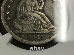 1844/1844-O Liberty Seated Half Dollar FS-301 NGC VG 10 overdate or double date