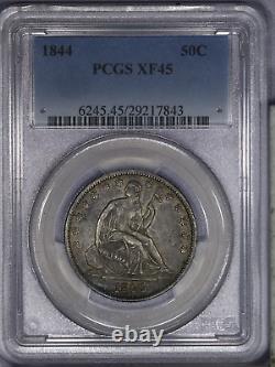 1844 Liberty Seated Half Dollar 50c PCGS XF45 EF45 Sweet original coin! LB