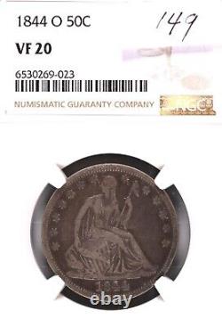 1844-O Seated Liberty Half Dollar NGC VF-20 #9-023