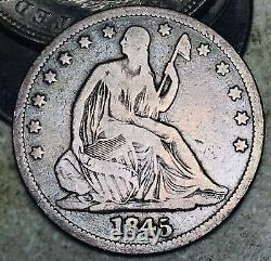 1845 O Seated Liberty Half Dollar 50C Ungraded 90% Silver US Coin CC17247