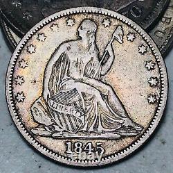 1845 O Seated Liberty Half Dollar 50C Ungraded CHOICE 90% Silver US Coin CC11680