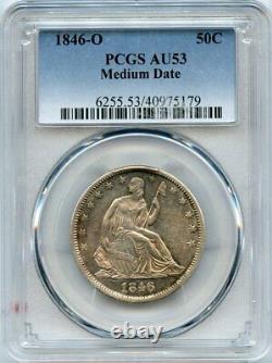 1846-O 50c Seated Liberty Half Dollar Coin PCGS AU 53 MEDIUM DATE