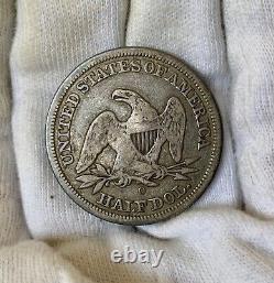 1846-O (TALL DATE) Seated Liberty 50c Rare KEY Date F/VF Original Surfaces
