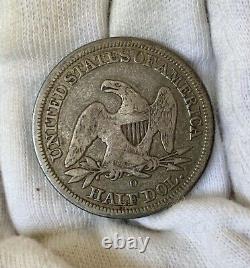 1846-O (TALL DATE) Seated Liberty 50c Rare KEY Date F/VF Original Surfaces