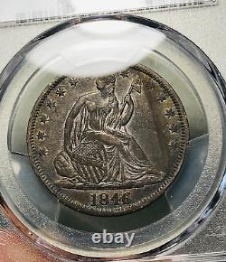 1846 Seated Liberty Half Dollar 50C PCGS XF Det Tall Date Silver US Coin CC21747
