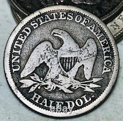 1846 Seated Liberty Half Dollar 50C Tall CRACKED PLANCHET Silver US Coin CC9961