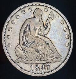 1847 O Seated Liberty Half Dollar 50C Ungraded Choice 90% Silver US Coin CC16657