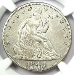 1848-O Seated Liberty Half Dollar 50C Certified NGC AU Detail Rare Date Coin