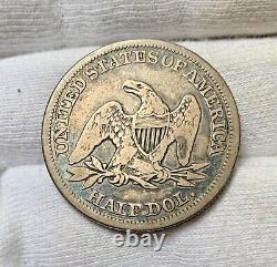 1848 Seated Liberty 50c Very Rare KEY Date Low Mintage Original F/VF