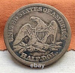 1848 Seated Liberty 50c Very Rare KEY Date Low Mintage Original F/VF