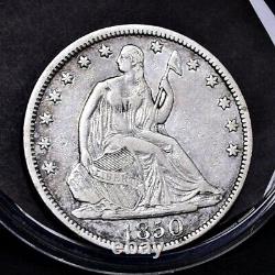 1850 Liberty Seated Half Dollar Ch VF (#32527)