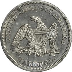 1850 No Motto Seated Liberty Half Dollar 50c, PCGS Uncirculated Details