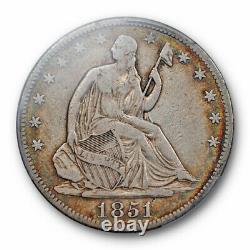 1851 O 50C Seated Liberty Half Dollar PCGS F 15 Fine to Very Fine Key Date To