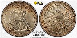 1853 Arrows & Rays Seated Half Dollar Pcgs Ms 61 Wonderfully Radiant And Mostly