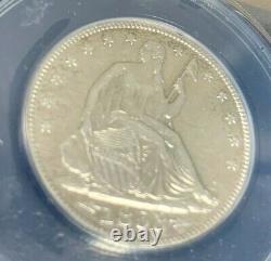 1853 Arrows & Rays Seated Liberty Half Dollar ANACS EF40 Details Cleaned 50c