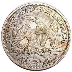 1853 Au To Unc Arrow & Rays Seated Liberty Half Dollar Key Date 49
