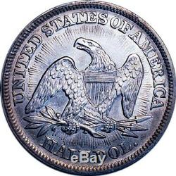 1853 Au/bu Arrow & Rays Seated Liberty Half Dollar Key Date 190