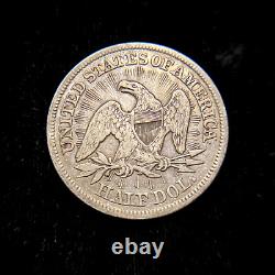 1853 Liberty Seated Silver Half Dollar XF AU Arrows Rays Type Coin 50c