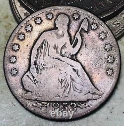 1853 O Seated Liberty Half Dollar 50C ARROWS RAYS 90% Silver US Coin CC16658