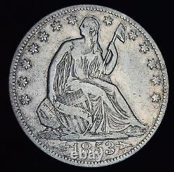 1853 O Seated Liberty Half Dollar 50C ARROWS RAYS 90% Silver US Coin CC19109