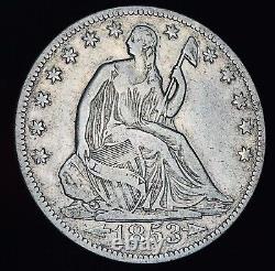 1853 O Seated Liberty Half Dollar 50C ARROWS RAYS 90% Silver US Coin CC19109