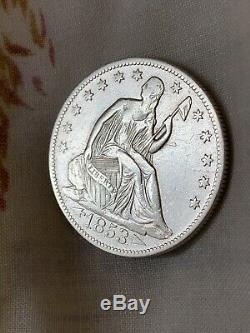 1853-O Seated Liberty Half Dollar with Rays & Arrows