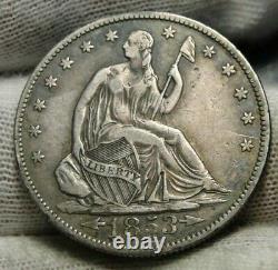 1853-O seated liberty half dollar 50 Cents, Nice Coin, Free Shipping (9124)
