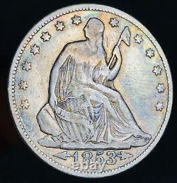 1853 Seated Liberty Half Dollar 50C ARROWS RAYS Ungraded Silver US Coin CC11525